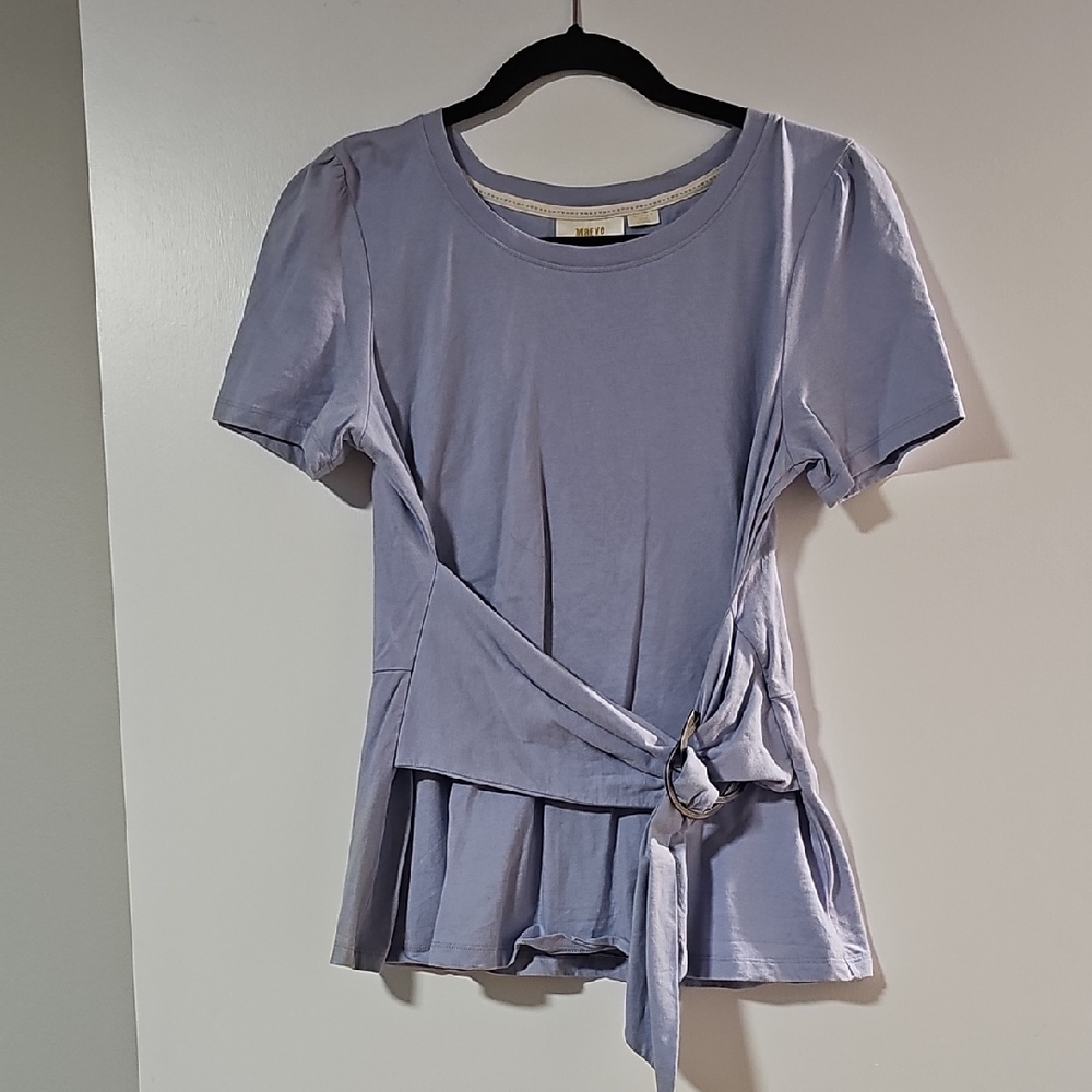 Purple Tie-Front Blouse